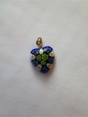 Blue Heart Pendant Necklace Charm